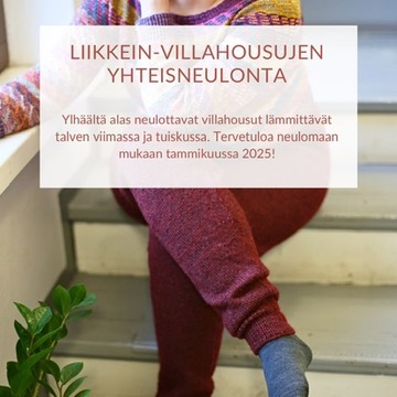Villahousujen yhteisneulonta tammikuussa 2025